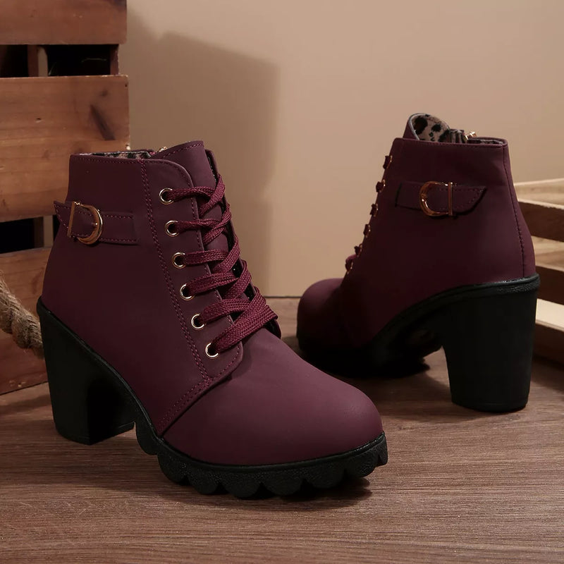 Women's block heel ankle boots