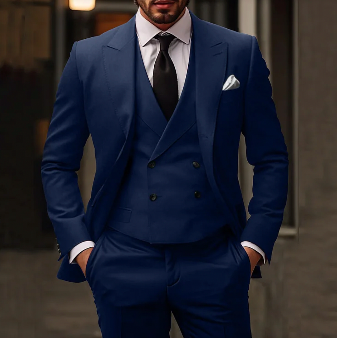 Męski Stylowy Garnitur Trzyczęściowy | Formalny Look