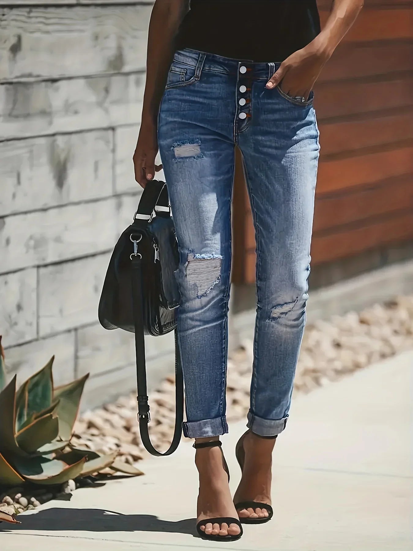 Damskie Modne Jeansy | Przytulne