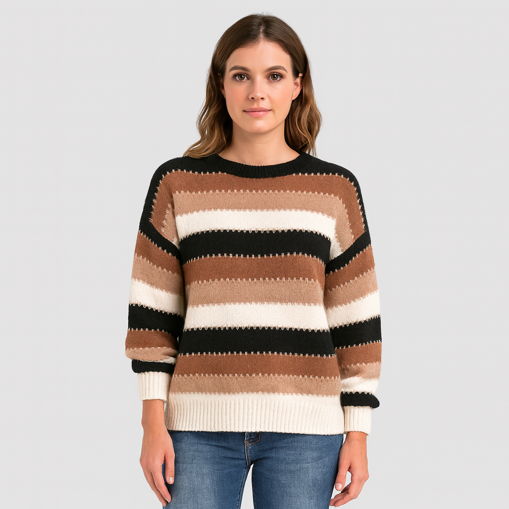 Tahlia Vintage Kolorowy Sweter z Blokami