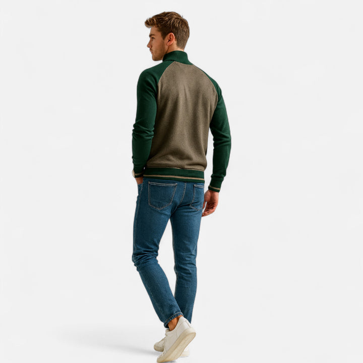 Men's Casual Zip-Up Sweater | Long Sleeve