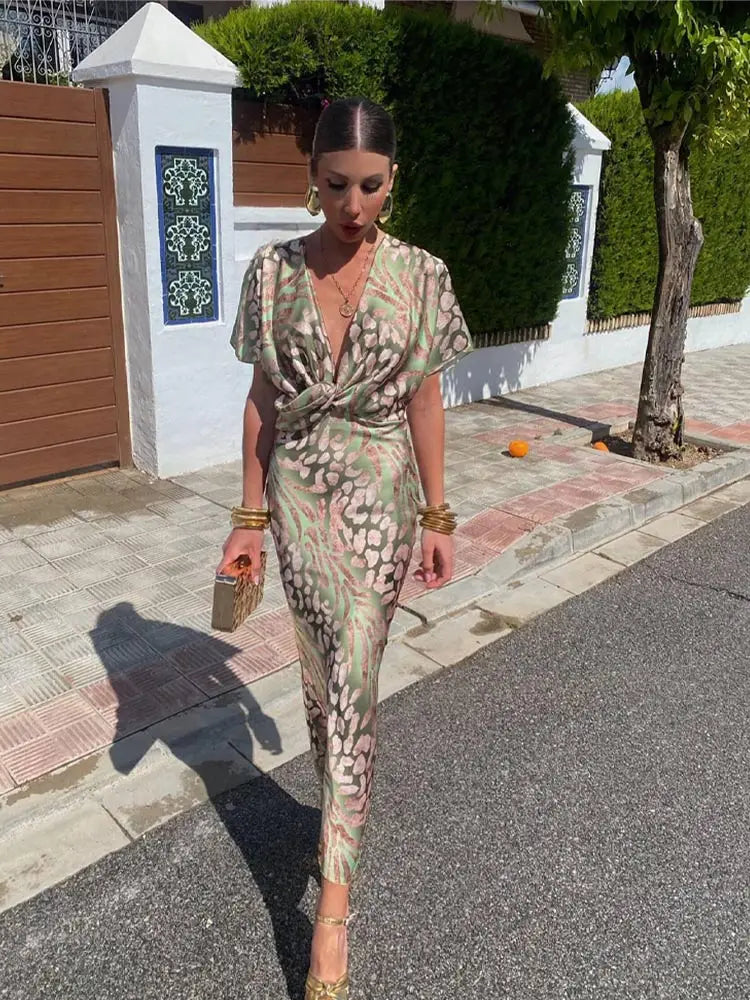 Damska klasyczna elegancka sukienka maxi | Maxi