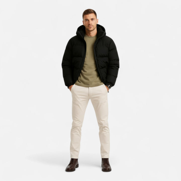 Herren Steppjacke mit Kapuze