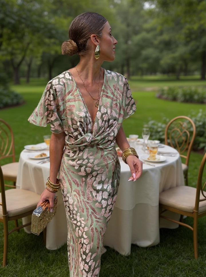 Damska klasyczna elegancka sukienka maxi | Maxi