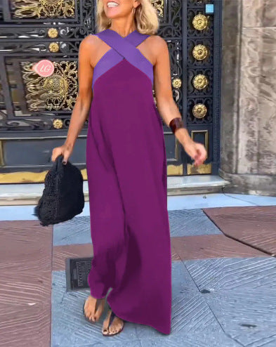 Women's summer dress with a crossover neckline | Midi