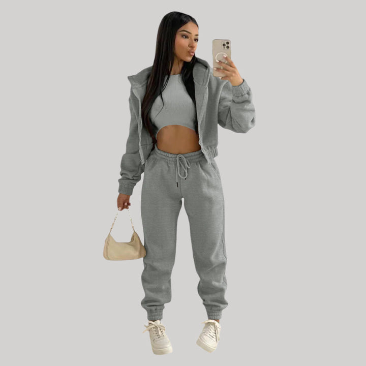 Dámsky dres Trendy | Sada crop top a mikina na zips