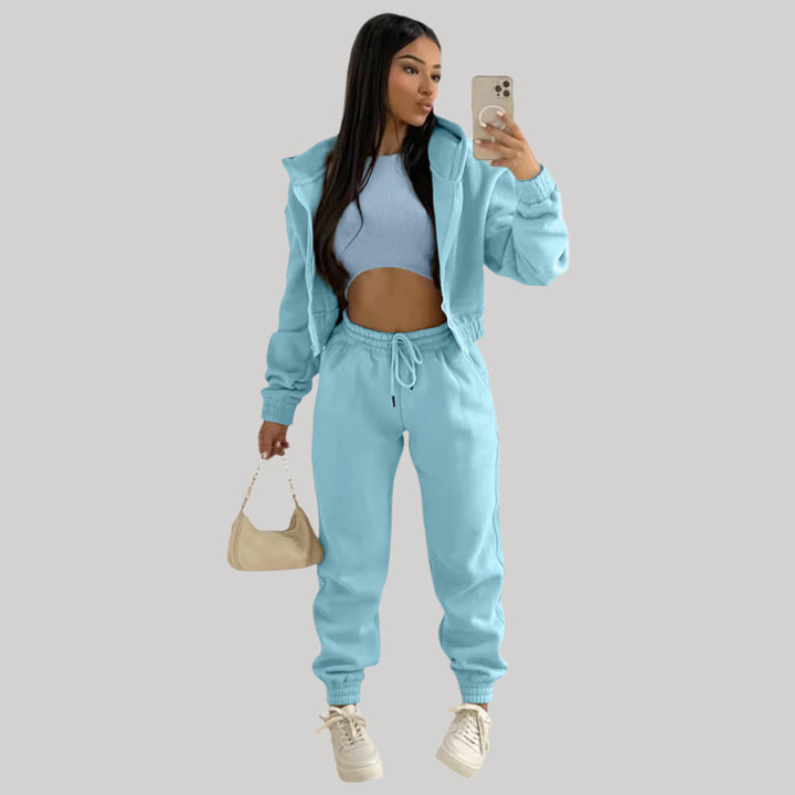 Dámsky dres Trendy | Sada crop top a mikina na zips