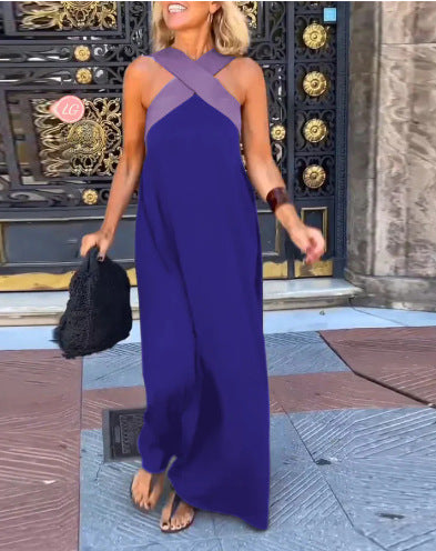 Women's summer dress with a crossover neckline | Midi
