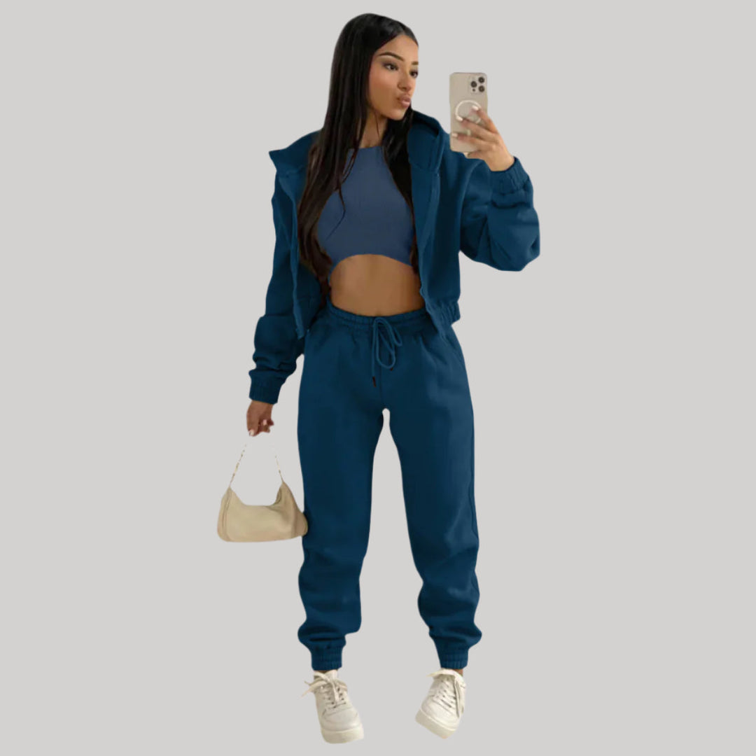 Dámsky dres Trendy | Sada crop top a mikina na zips