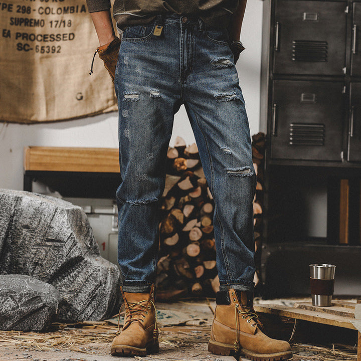 Men's Loose Casual Jeans | Distressed