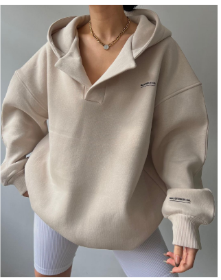 Damski Stylowa Bluza z Kapturem | Zima
