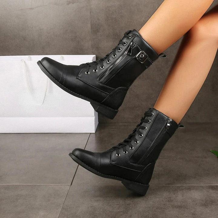 Women's ankle boots with rounded toe | Ankle-high