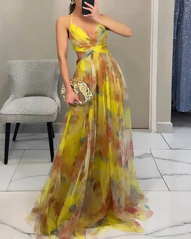 Maxikleid für Damen mit Blumenmuster | Lang