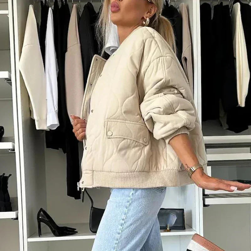 Kurtka Jesienna Damska Bomber | Taliowany Krój
