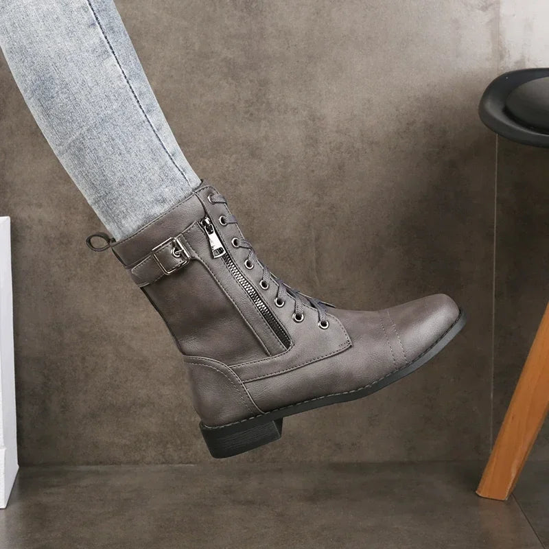 Women's ankle boots with rounded toe | Ankle-high