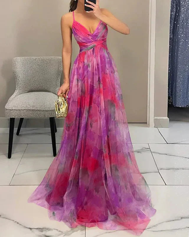Maxikleid für Damen mit Blumenmuster | Lang