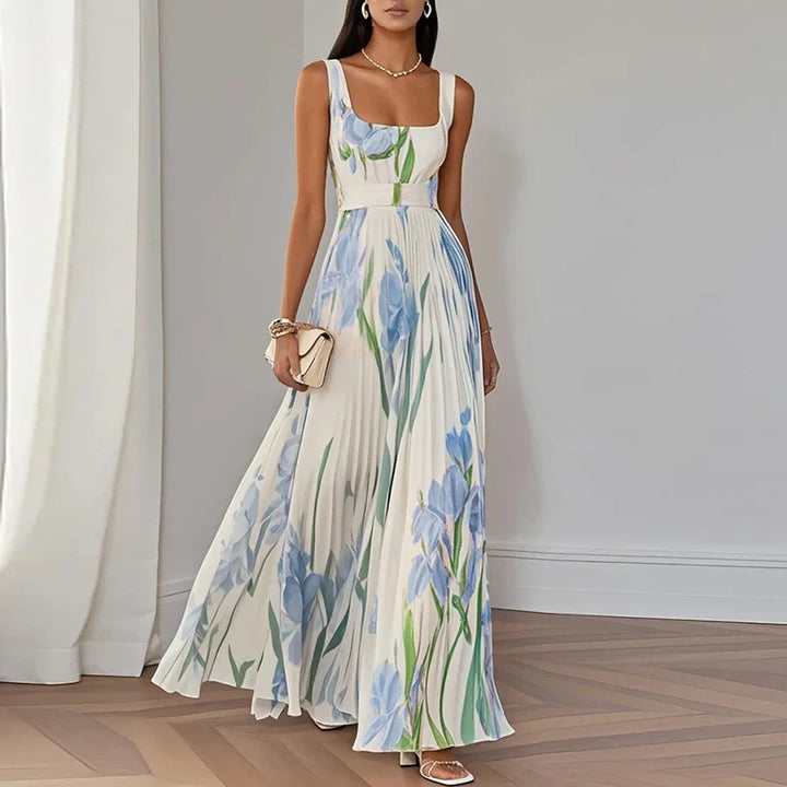 Damska luksusowa sukienka maxi w kwiaty | Maxi