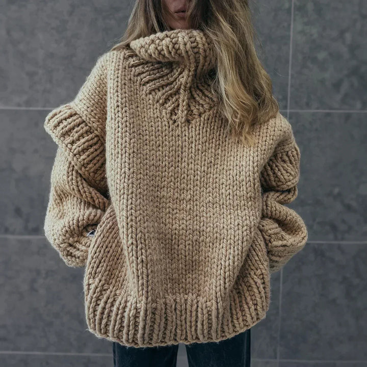 Bluza damska oversize | Z wysokim golfem