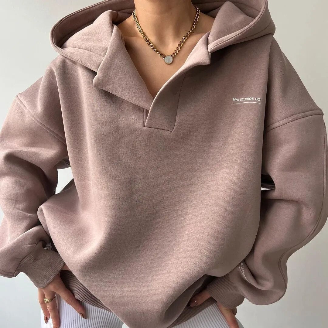 Damski Stylowa Bluza z Kapturem | Zima