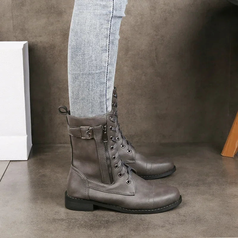 Women's ankle boots with rounded toe | Ankle-high