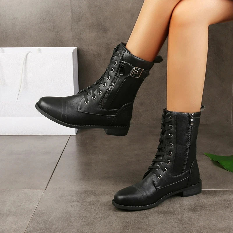 Women's ankle boots with rounded toe | Ankle-high