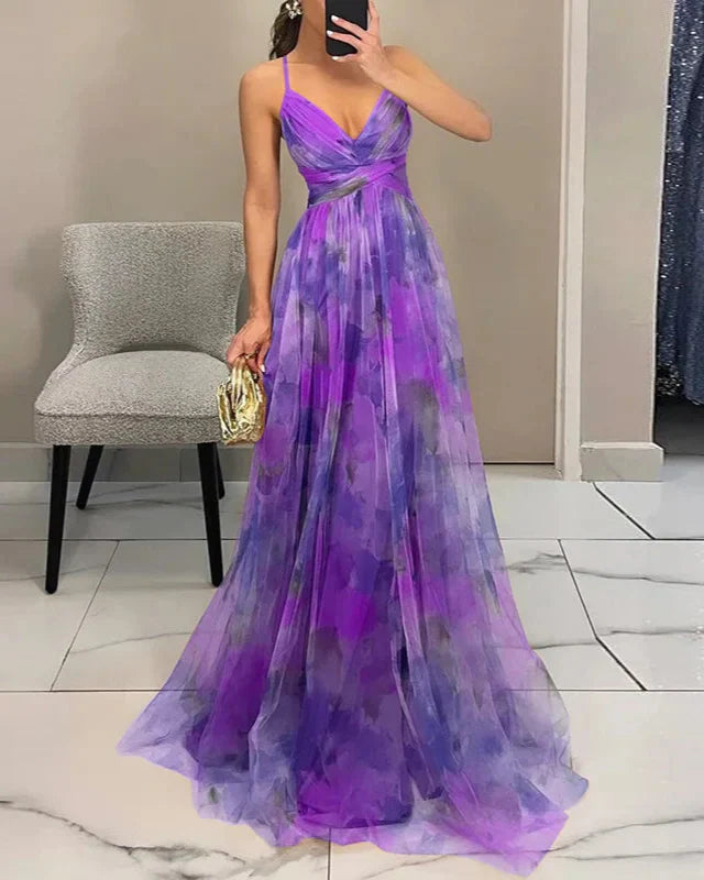 Maxikleid für Damen mit Blumenmuster | Lang
