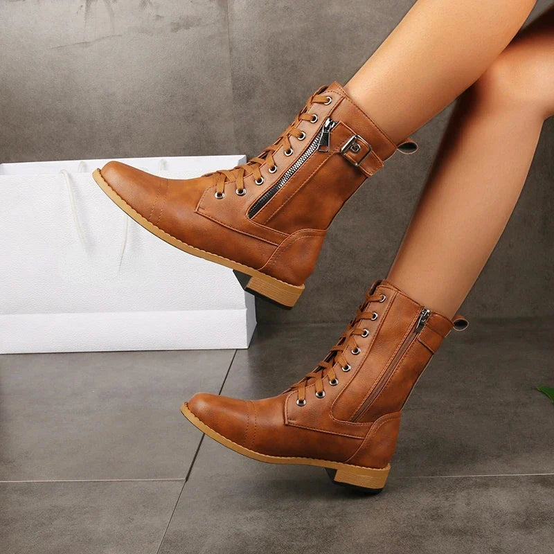 Women's ankle boots with rounded toe | Ankle-high