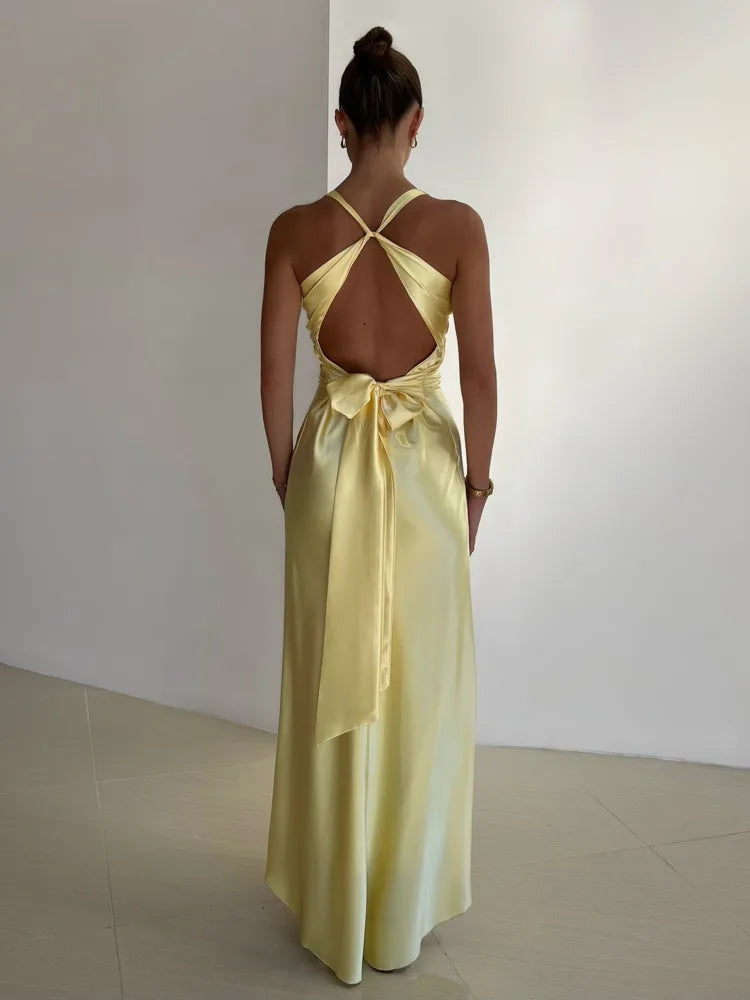 Damen Ärmelloses Kleid | V-Ausschnitt und Langer Schnitt