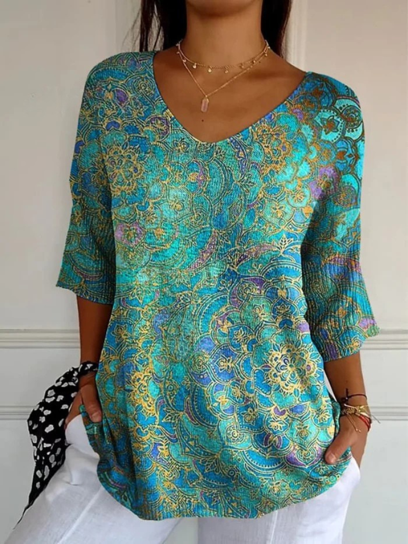 Damski sweter casual z nadrukiem retro | Bluzki
