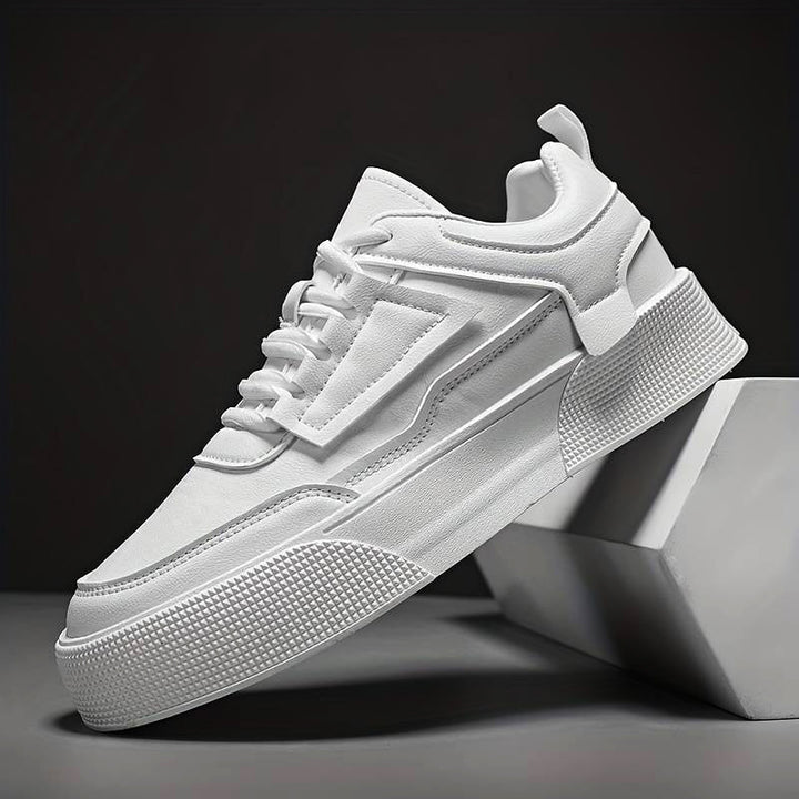 Men's Fashionable White Platform Sneakers | Stylish