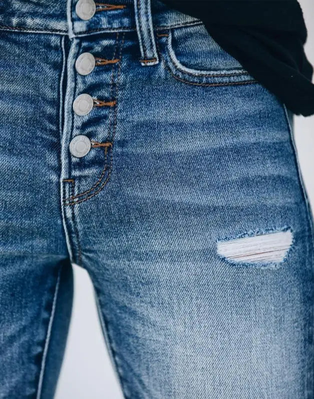 Damskie Nowoczesne Jeansy Damskie Slim Fit z Przetarciami | Zimowe