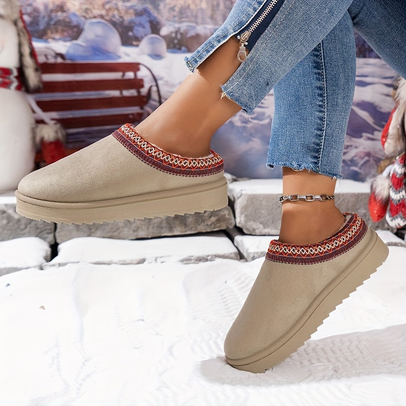 Buty Zimowe Damskie Wsuwane | Okrągły Nosek