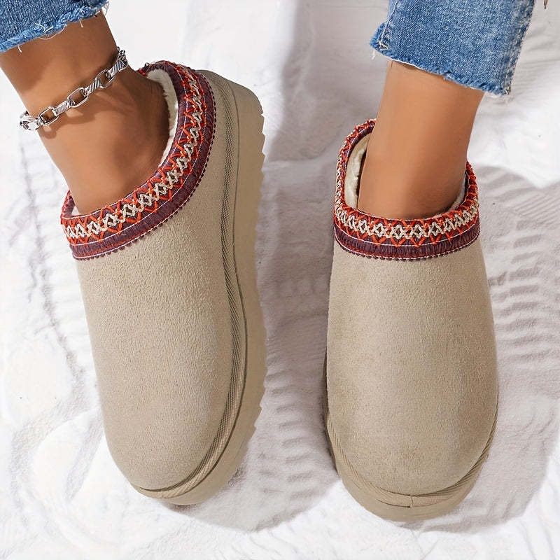 Buty Zimowe Damskie Wsuwane | Okrągły Nosek