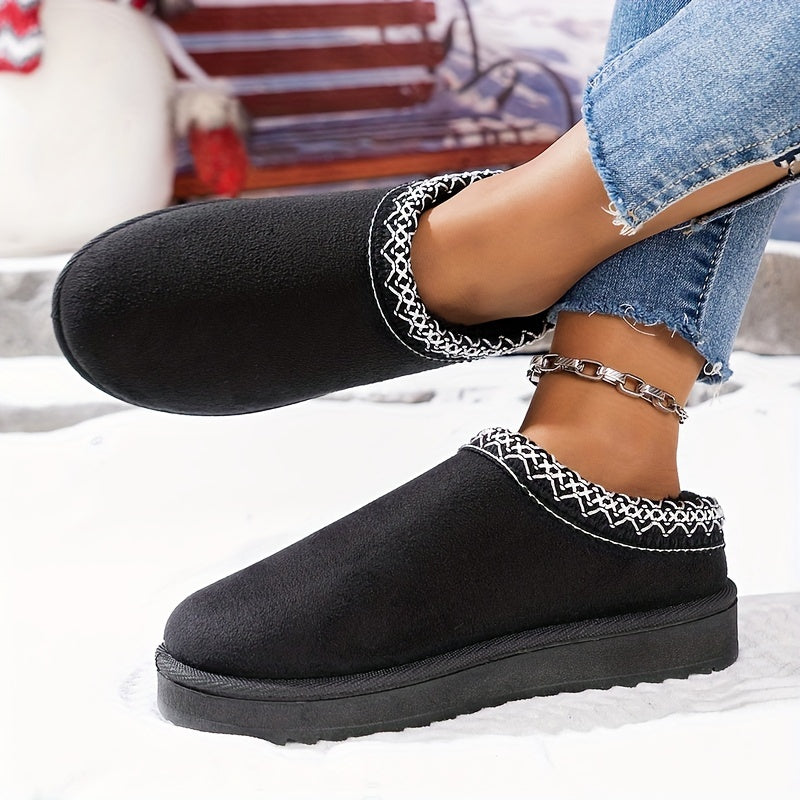 Buty Zimowe Damskie Wsuwane | Okrągły Nosek