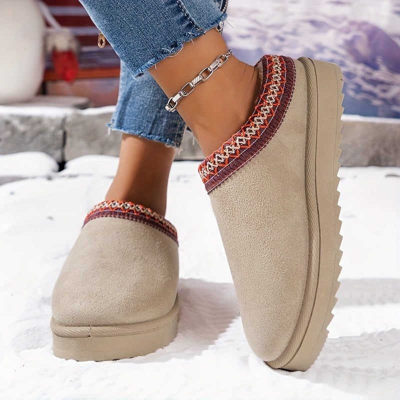 Buty Zimowe Damskie Wsuwane | Okrągły Nosek