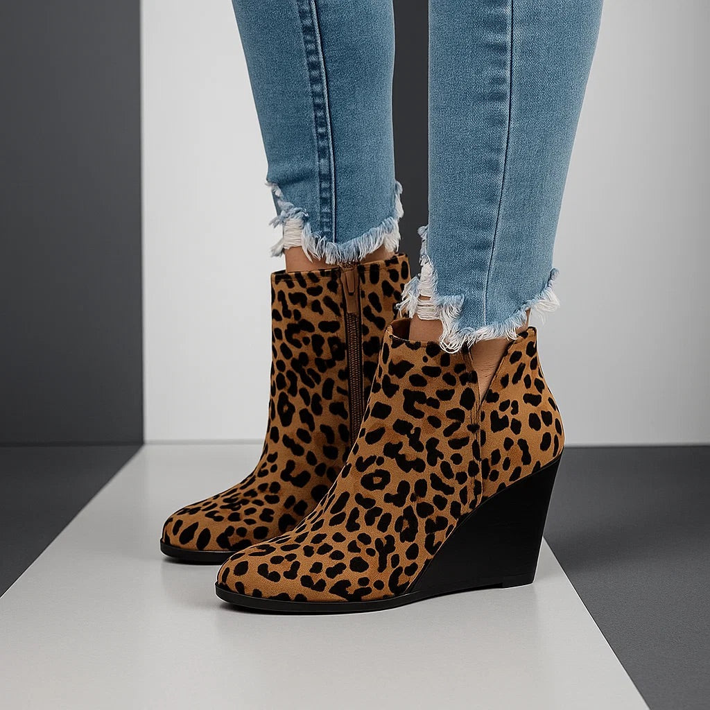Women's block heel ankle boots with high heels
