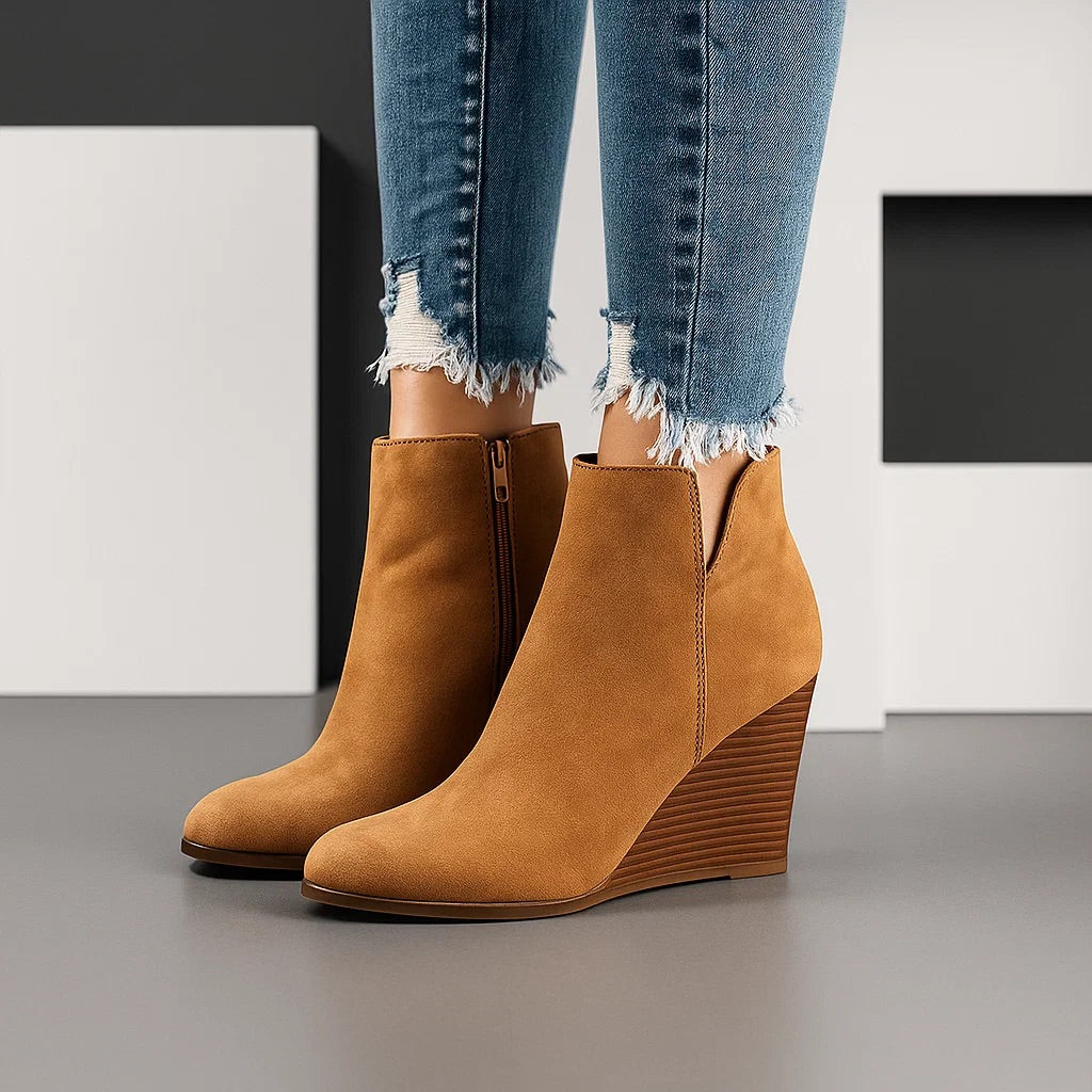 Women's block heel ankle boots with high heels