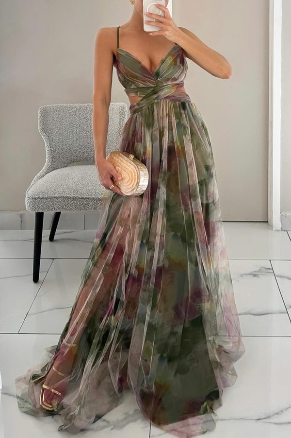 Maxikleid für Damen mit Blumenmuster | Lang
