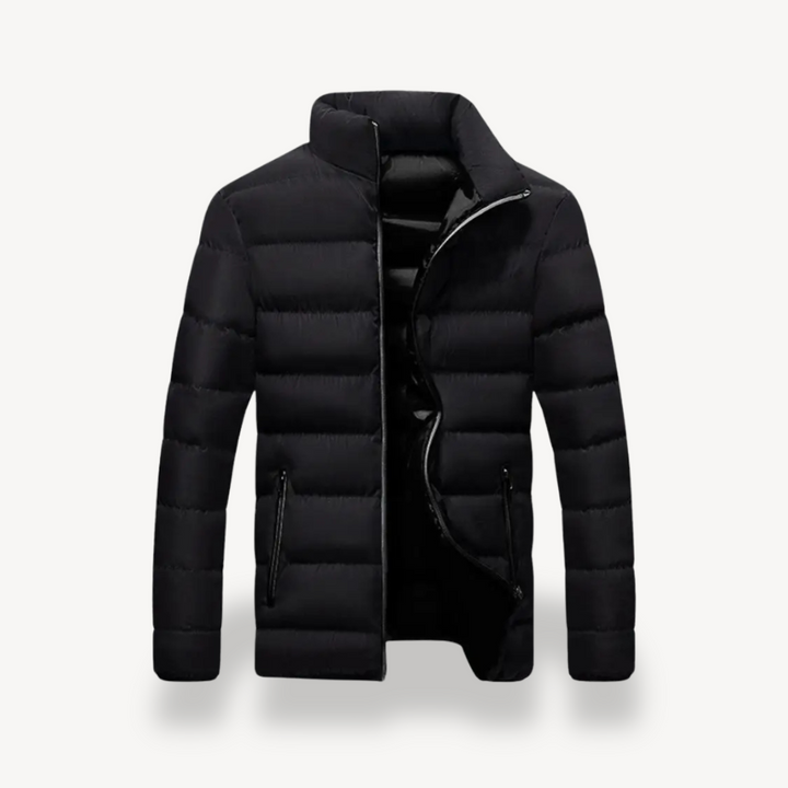 Men's Quilted Winter Jacket | Contrast Zipper