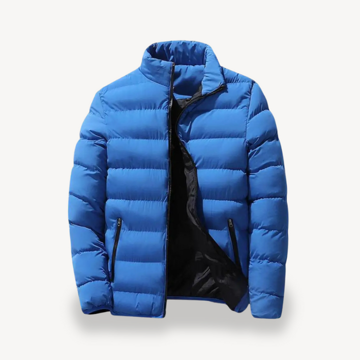 Men's Quilted Winter Jacket | Contrast Zipper