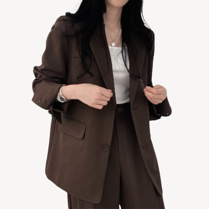 Klassischer Damen-Overall | Blazer und Weite Hose