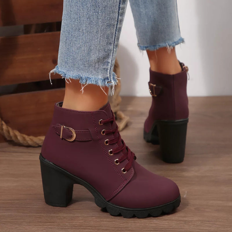 Women's block heel ankle boots