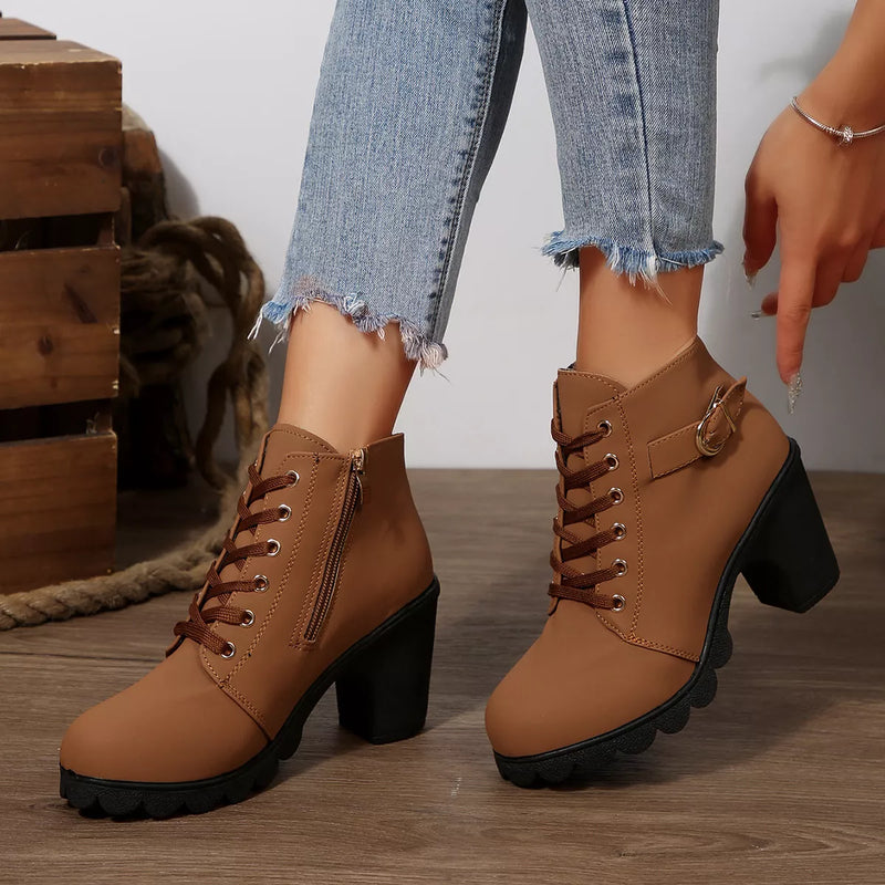 Women's block heel ankle boots