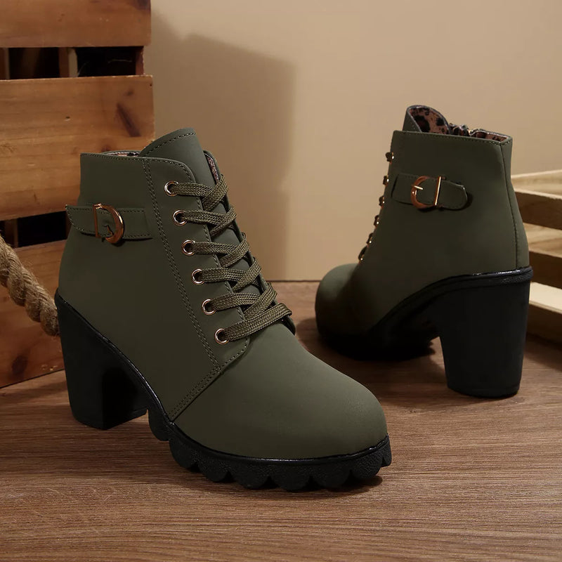 Women's block heel ankle boots
