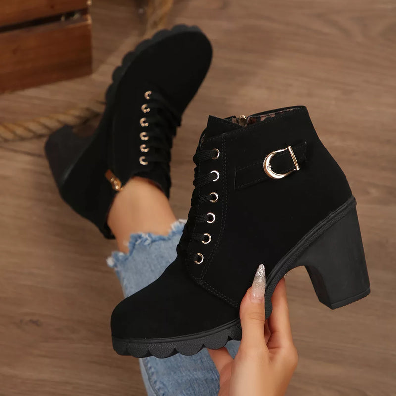 Women's block heel ankle boots