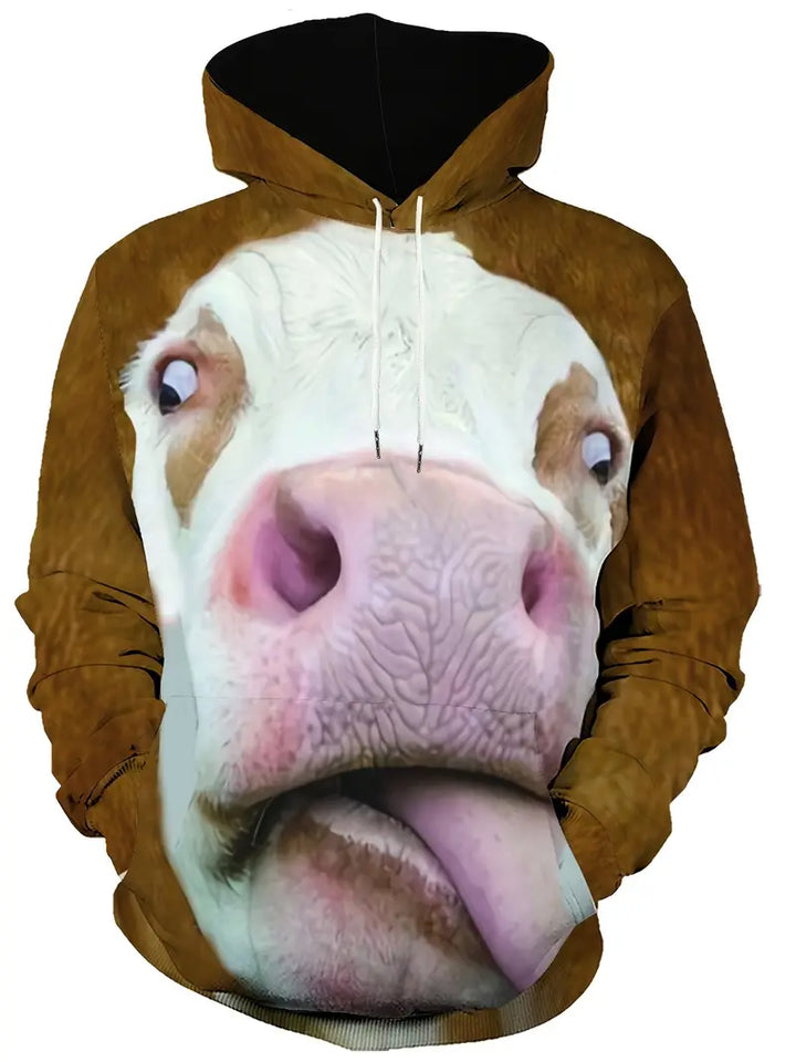 Herren-Winterpullover | Kuhfleckenmuster