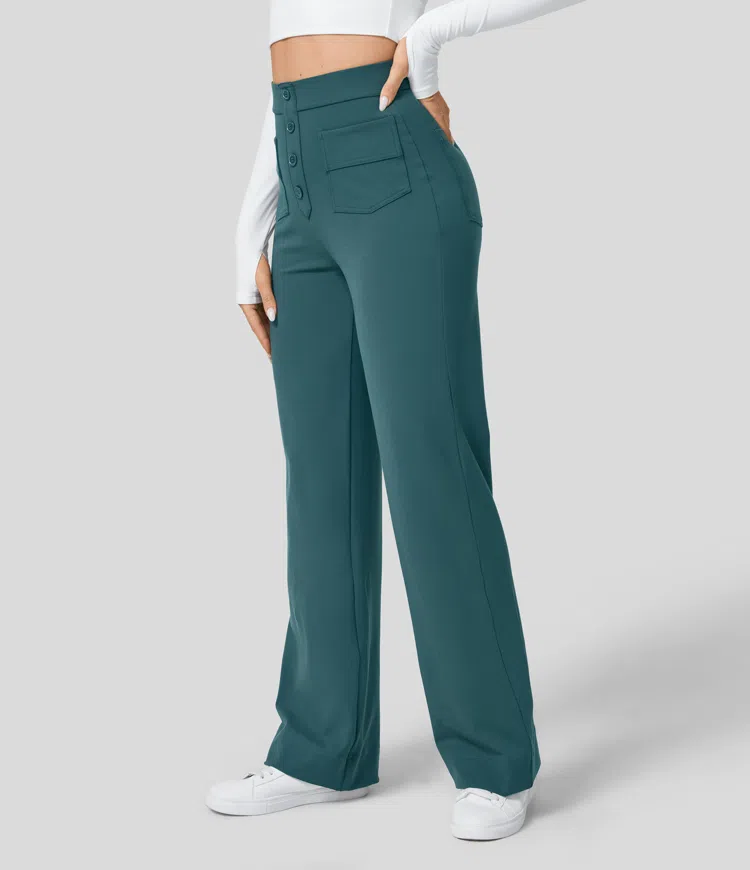 Weite Damenhose | Winterlicher Hoher Bund