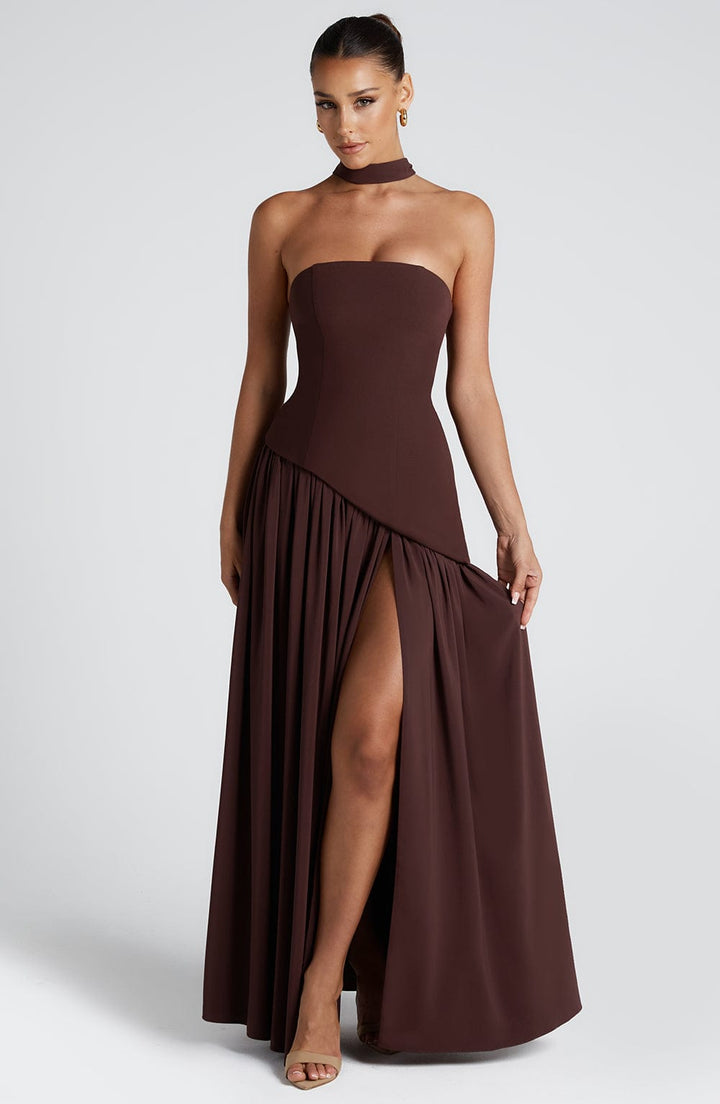 Women's Strapless Maxi Dress | Asymmetric Bra
