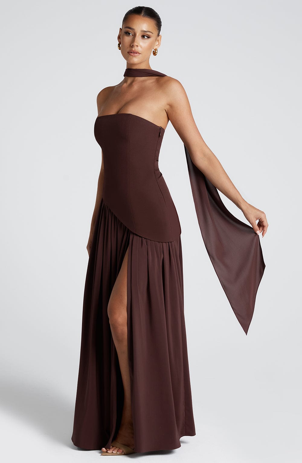 Women's Strapless Maxi Dress | Asymmetric Bra