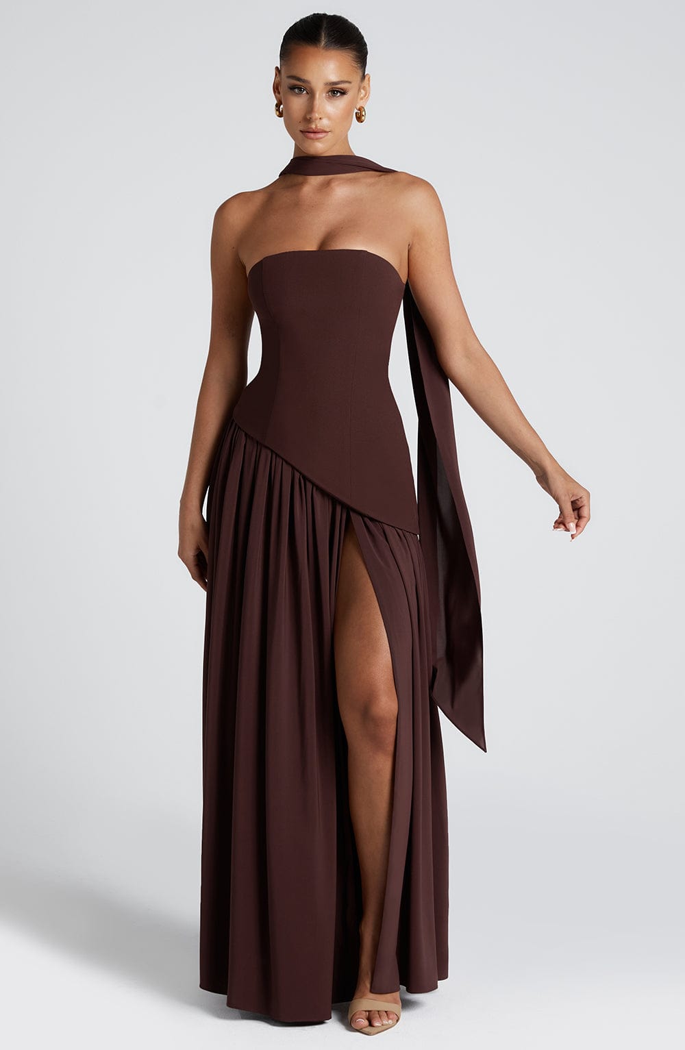Women's Strapless Maxi Dress | Asymmetric Bra